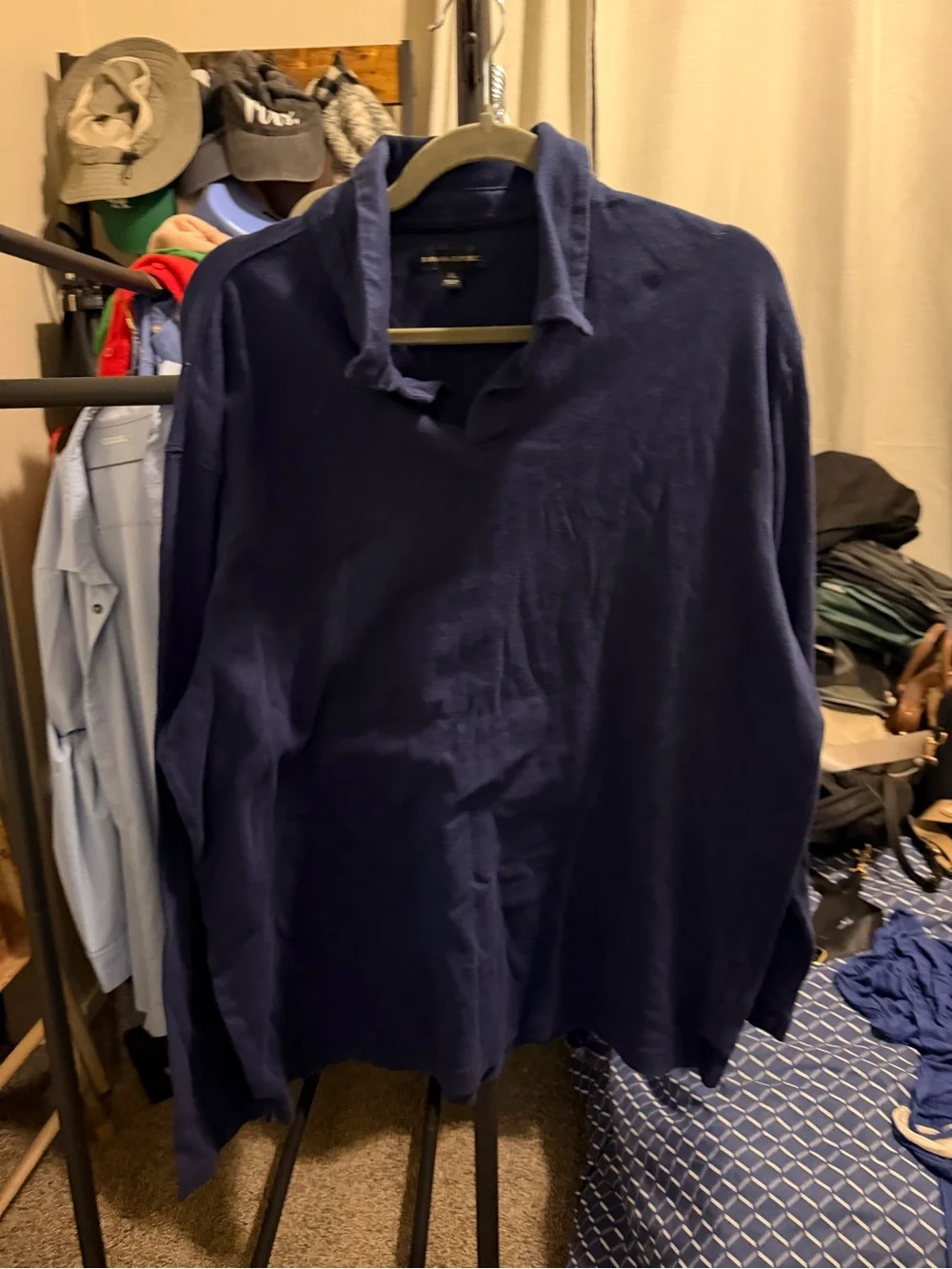 Banana Republic Men's Long-Sleeve Polo — Deep Navy